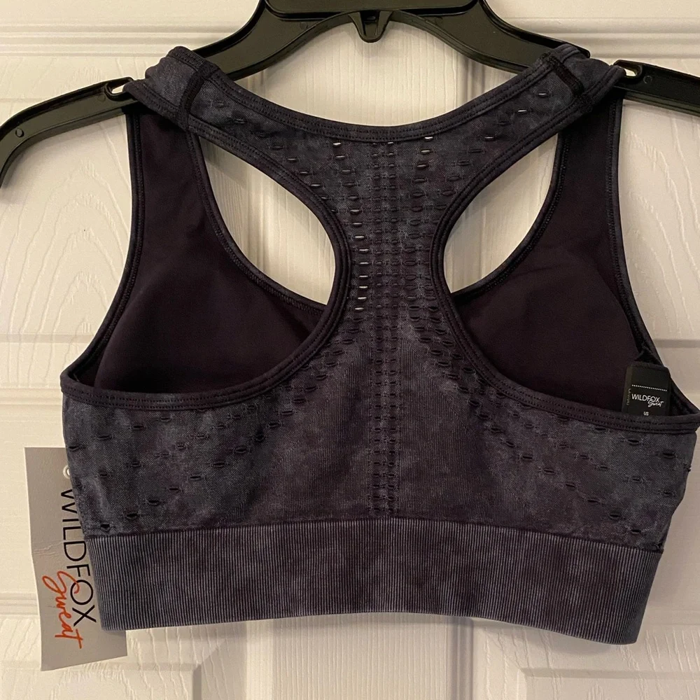 Wildfox Sweat Women’s Black Nylon Sports Bra Size XS & Medium